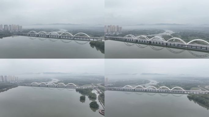 汉中市汉江三号桥4K航拍