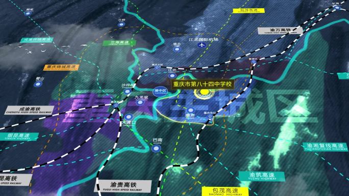 重庆市第八十四中学校地理位置动画