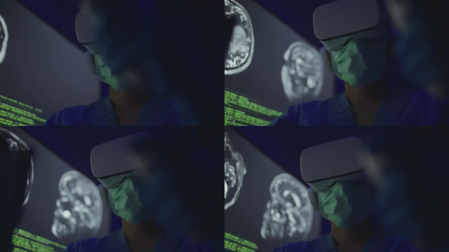 外科医生在手术室练习使用VR头显