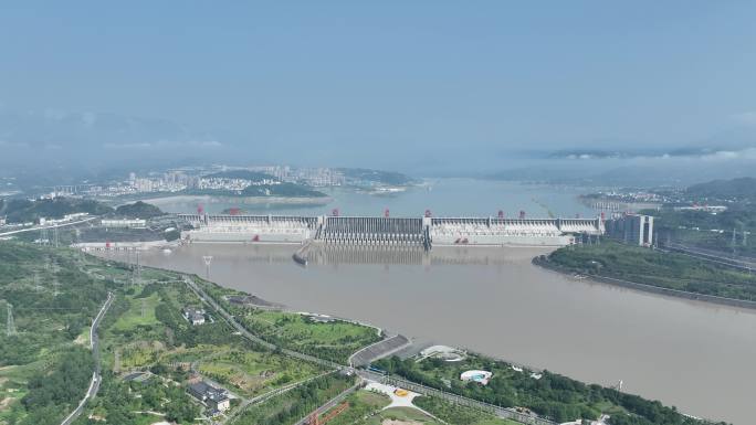 三峡大坝全景4k航拍