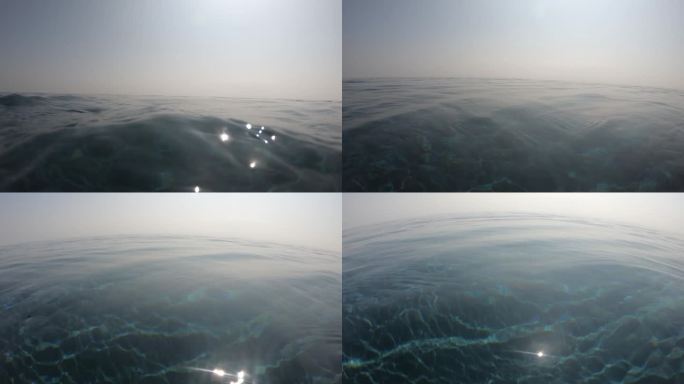 游泳池透明的蓝色水面，阳光，4K动态场景