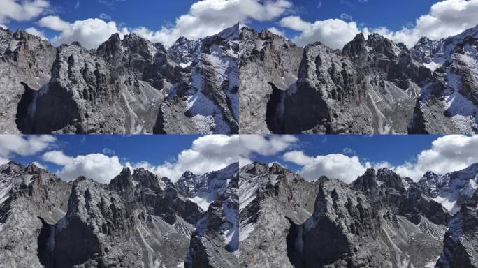 壮丽巍峨大气雄伟雪山航拍