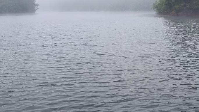 江面起雾湖水面雾气水蒸气河流意境唯美雾景