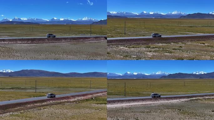 西藏喜马拉雅山脉公路自驾航拍