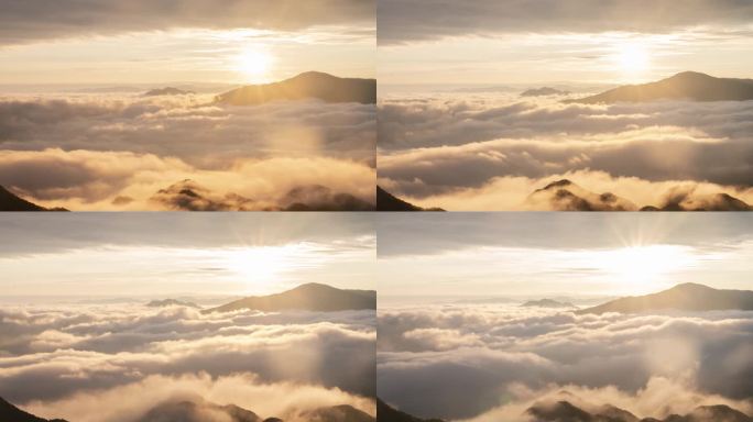 高山日出航拍延时摄影唯美素材拍摄4k云海