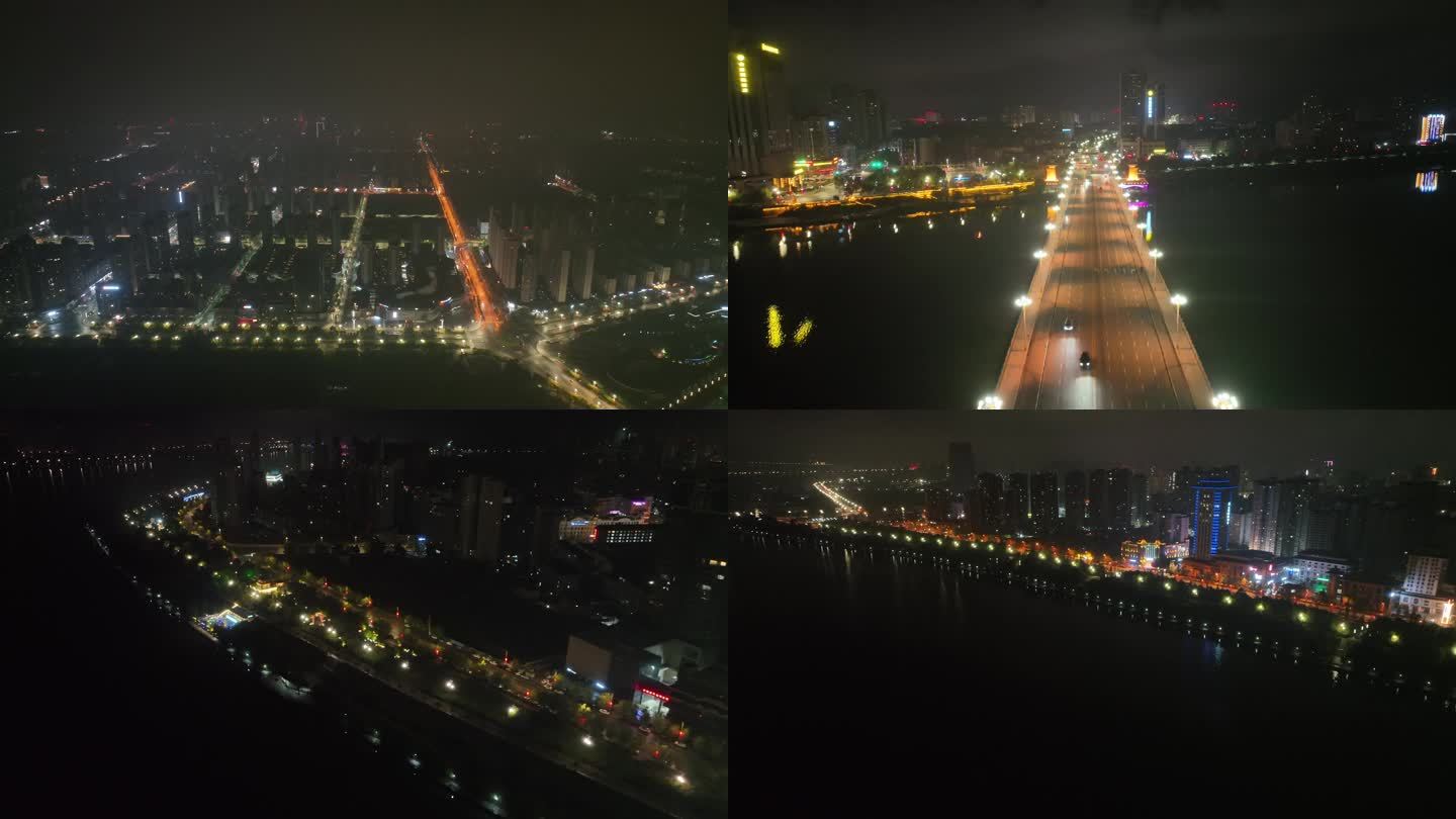 汉中夜景大景地标4K航拍