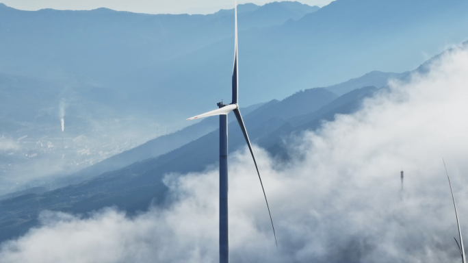 风车云海风力发电清洁能源