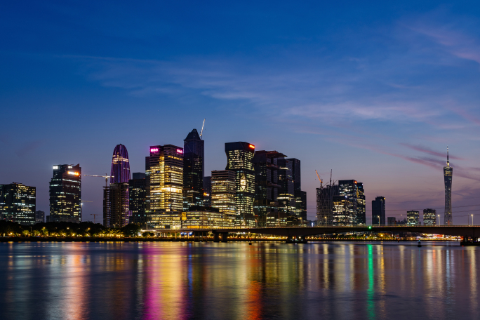 广州琶洲CBD日转夜延时