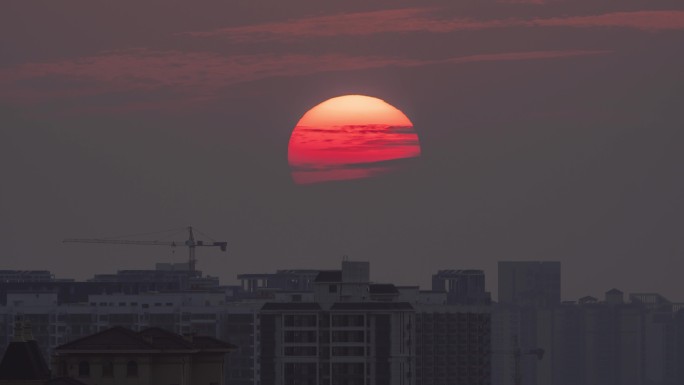 南宁西乡塘小区日落落云里延时摄影4K