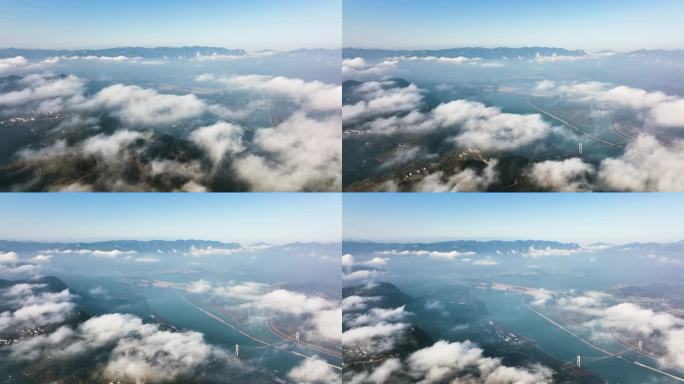 穿云航拍壮美三峡大坝