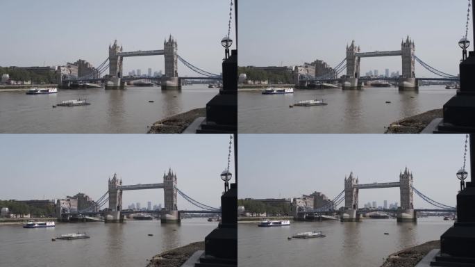 横跨泰晤士河的塔桥。伦敦的夏日