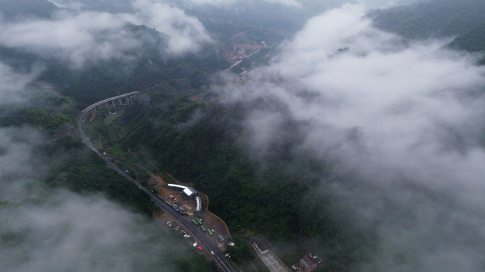 浙江建德马岭云海风光航拍