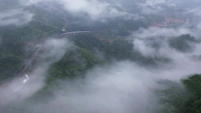 浙江建德马岭云海风光航拍