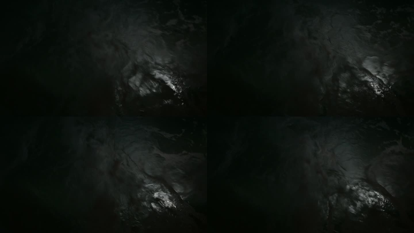 在黑暗背景下用电灯拍摄的4K水面运动场景