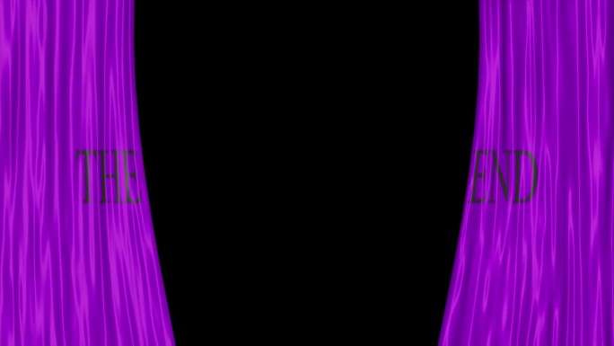 4k紫色天鹅绒剧院窗帘运动。用绿色色度键打开和关闭窗帘