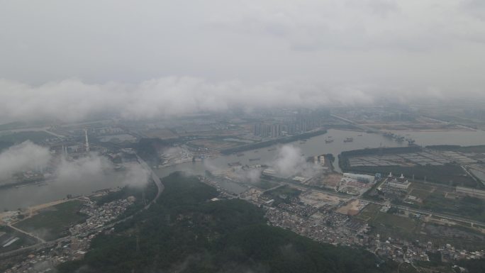 珠江云雾 深中通道 南沙湿地