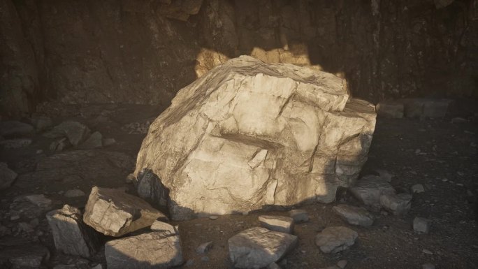 洞穴中巨石的特写镜头