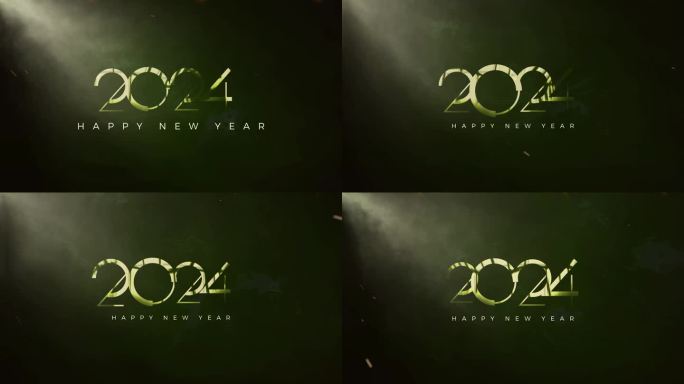 金光闪闪的新年庆典2024。以电影般的慢节奏庆祝新年。