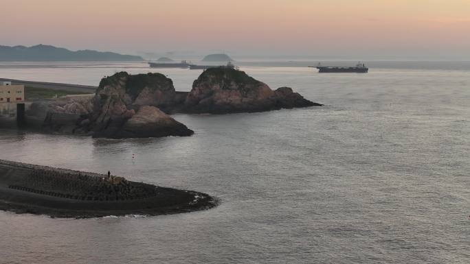 台州温岭城南大斗山海边航拍