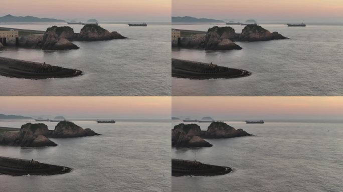 台州温岭城南大斗山海边航拍