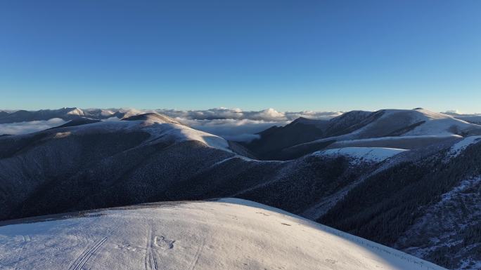 高山雪景云海航拍