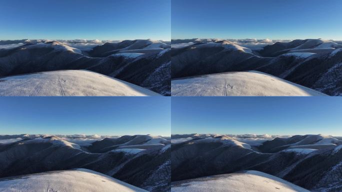 高山雪景云海航拍