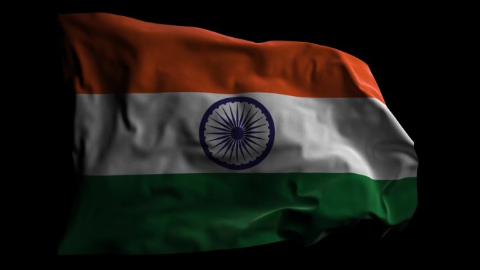 带有Alpha频道的印度国旗，可循环