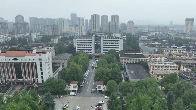 汉中市人民政府大楼4K航拍