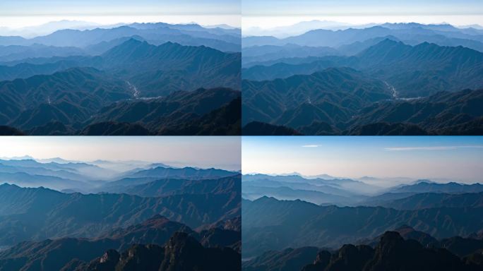层峦叠嶂的山脉航拍空镜4K