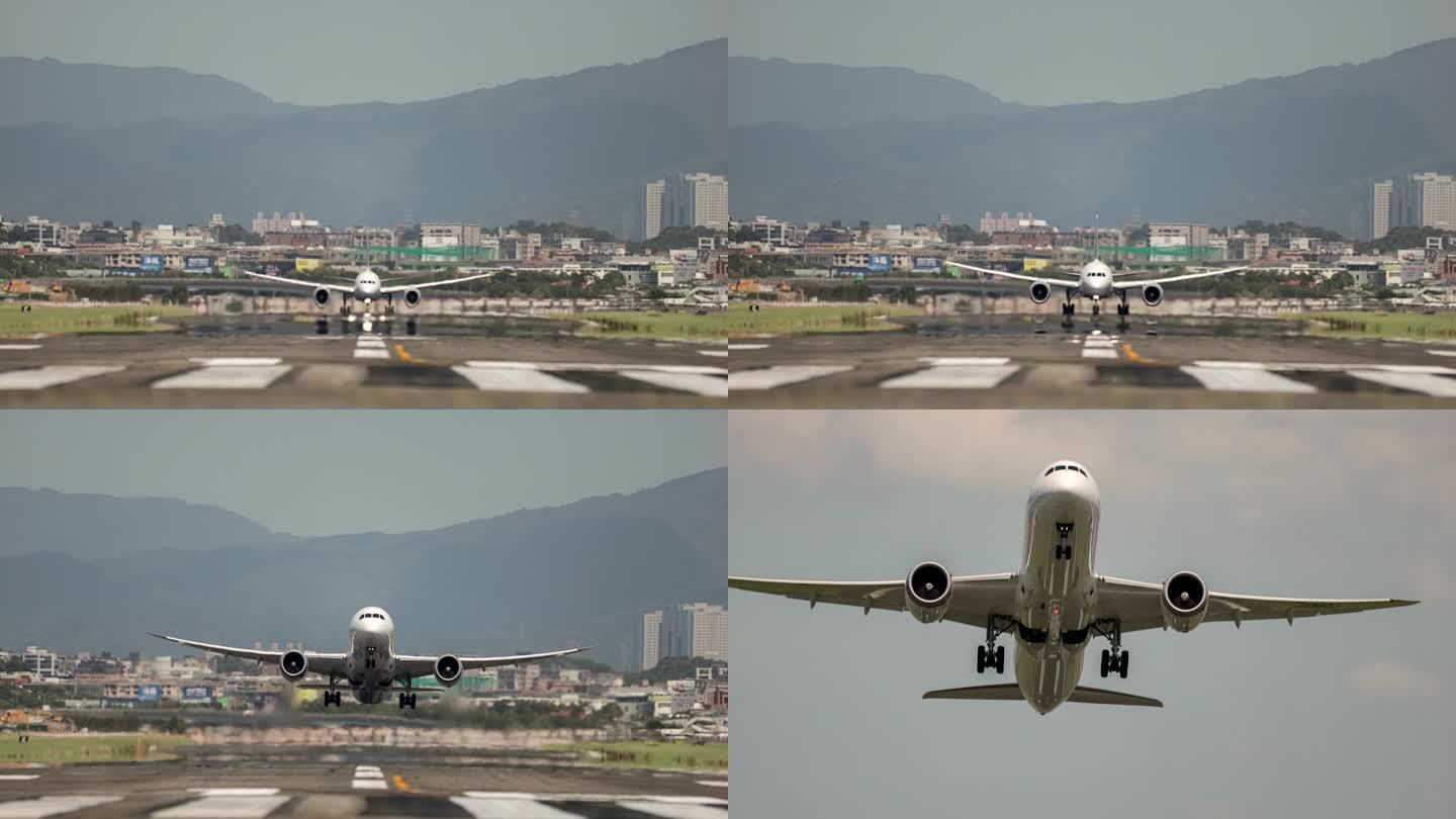 客机起飞飞机场滑行雏形天空空中