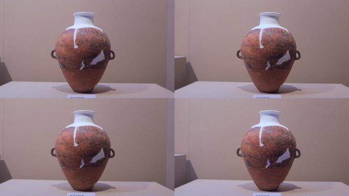 4k拍摄红山文化博物馆双系彩陶罐