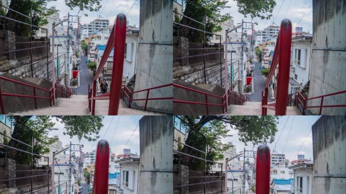 日本城市延时摄影-你的名字-楼梯视角