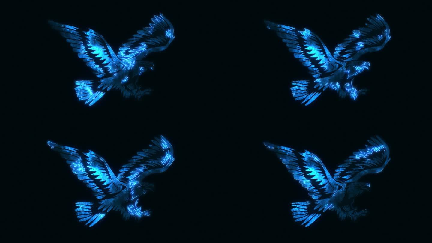 蓝鹰鹰动画标志-循环图形元素