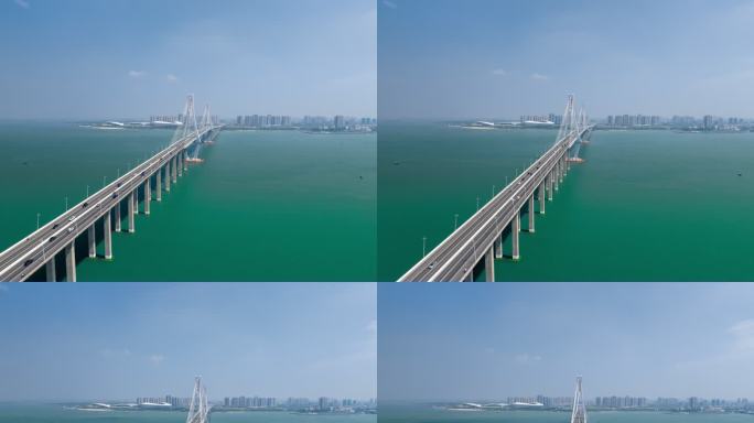 湛江海湾大桥延时航拍02