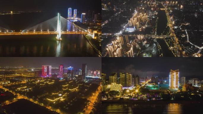 海南岛城市夜景延时航拍合辑-25组镜头