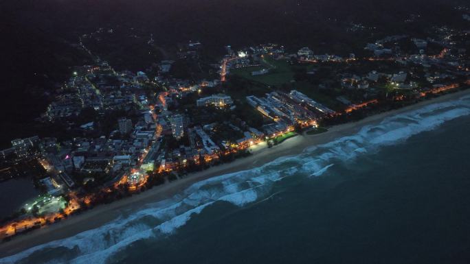 东南亚泰国普吉岛卡伦海滩地区城市日出风光