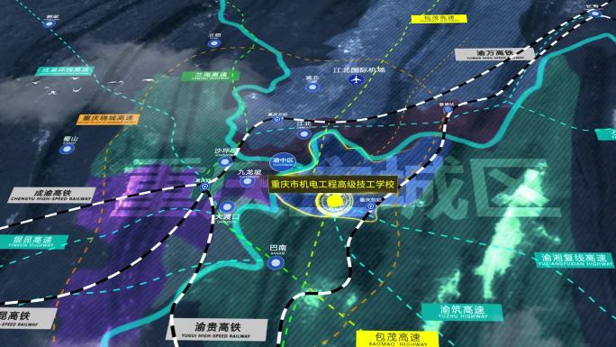 重庆市机电工程高级技工学校地理位置动画