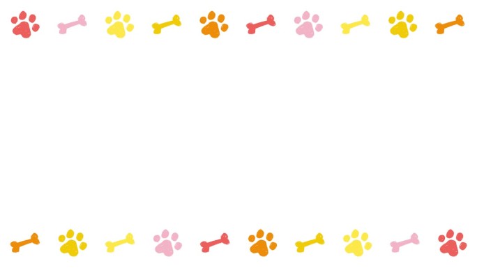 狗脚印装饰(10秒循环)粉色、橙色