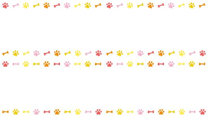 狗脚印装饰(10秒循环)粉色、橙色