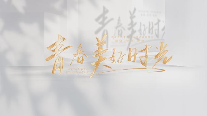 【4K】金色清新文字标题字幕片头