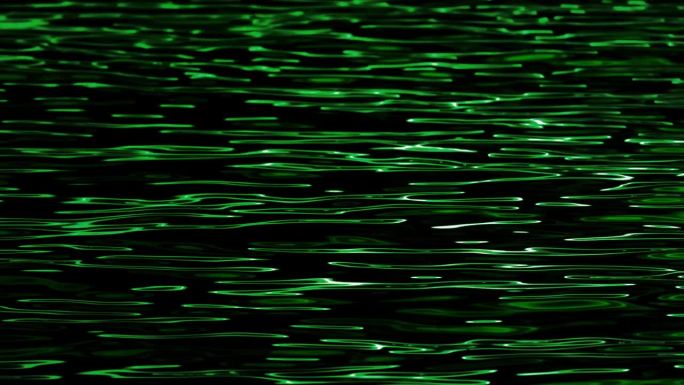 全画幅抽象的绿色反射在日落时的海景涟漪