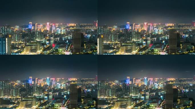 【延时4K】航拍澳门普京城市夜景