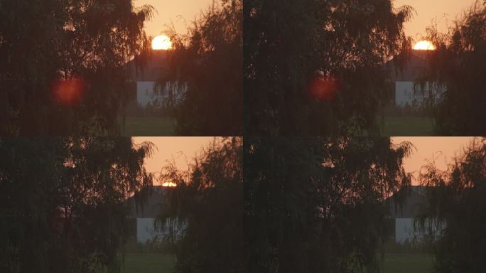 乡村夕阳西下，夕阳