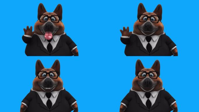 有趣的3D卡通狗打招呼(含alpha通道)