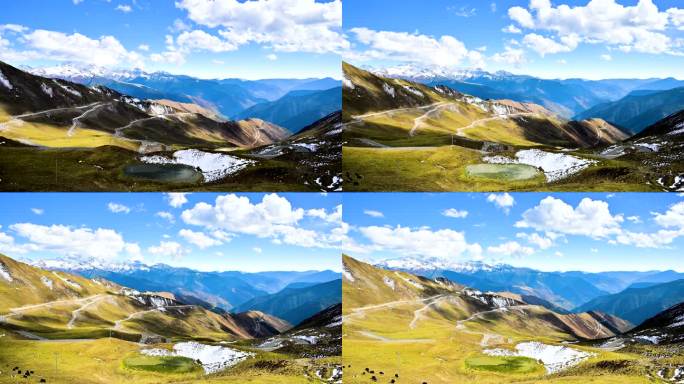 壮丽山川夹金山秋色五彩绚丽风景延时