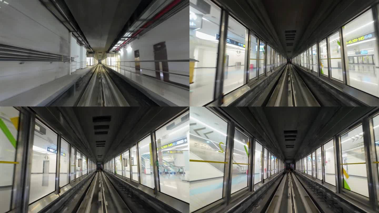 四川成都天府国际机场候机楼内的地铁进站