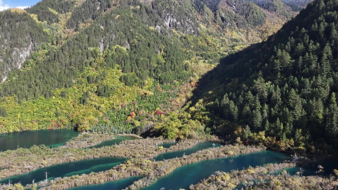 九寨沟秋景航拍