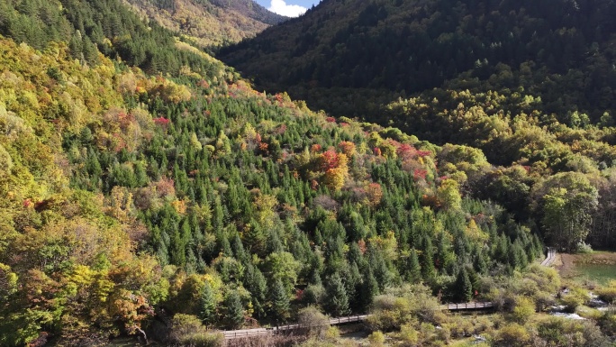 四川九寨沟秋景航拍