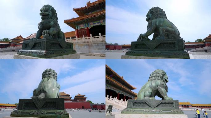 故宫铜狮环绕4k｜太和门｜北京宫殿｜古建