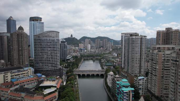 贵州贵阳城市风光航拍